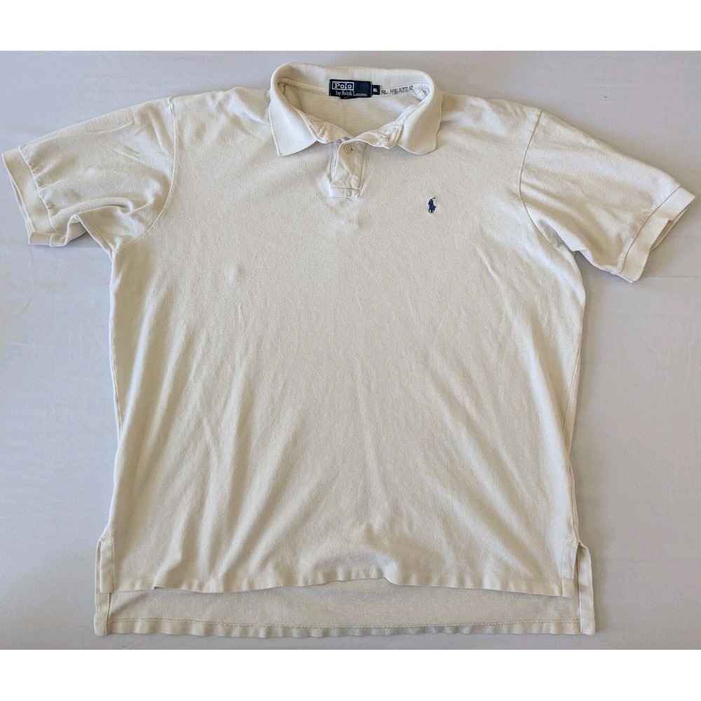 Vintage Polo Ralph Lauren Shirt Mens XL Off White Short Sleeve USA Read